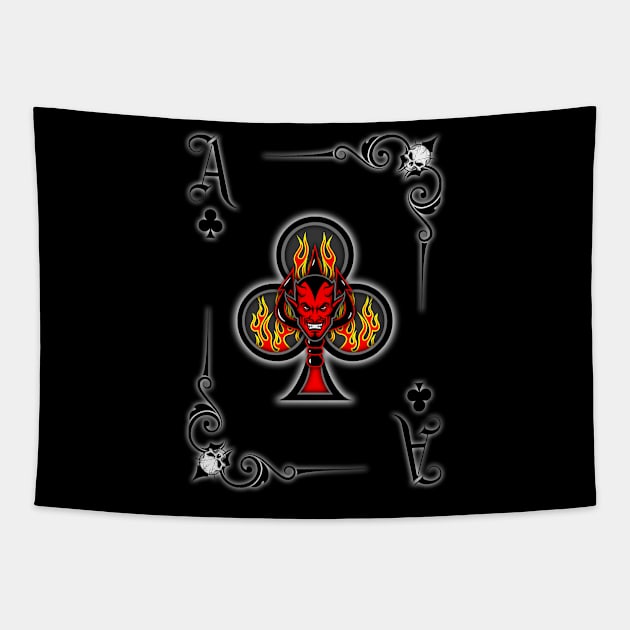 G.O.N. CARD DECK (ACE O' CLUBS) Tapestry by GardenOfNightmares