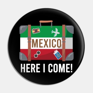 I love Mexico. Mexico flag suitcase travel design Pin