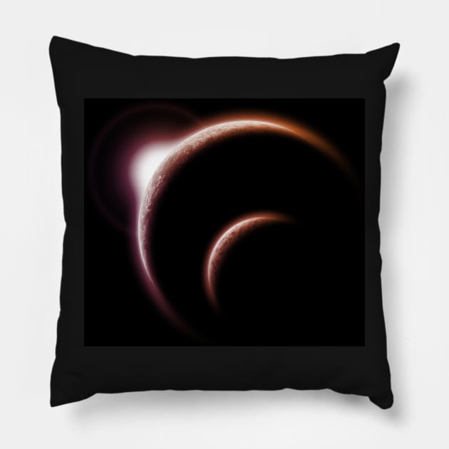 Space Eclipse Pillow by gruntcooker