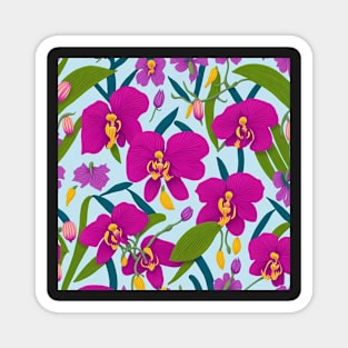 Lovely purple orchid flower design Magnet