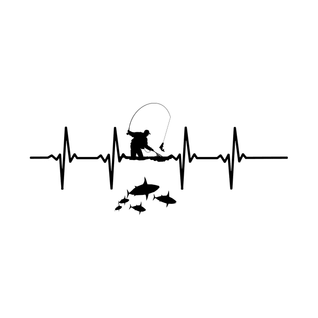 'Fishing Heartbeat' Amazing Fishing Gift by ourwackyhome