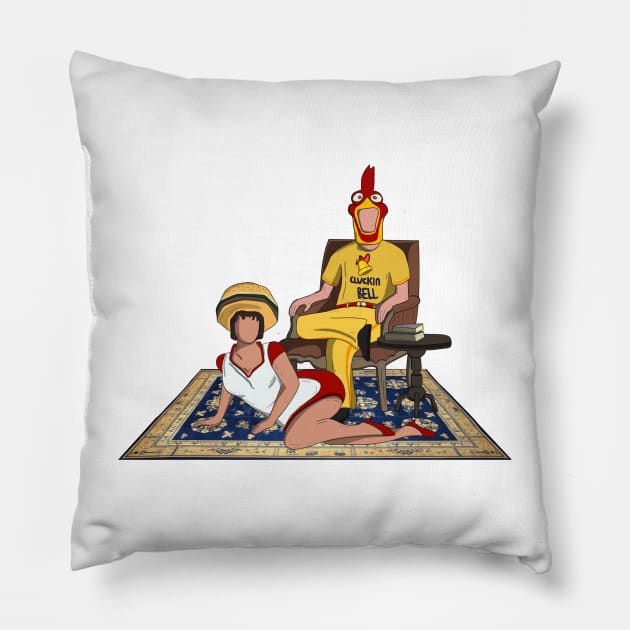 cluckin bell Pillow by WastedMerch