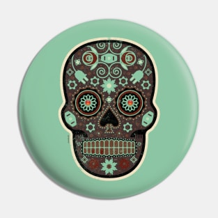 Cráneo de Café Mexican Sugar Skull Pin