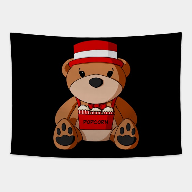 Circus Popcorn Vendor Teddy Bear Tapestry by Alisha Ober Designs