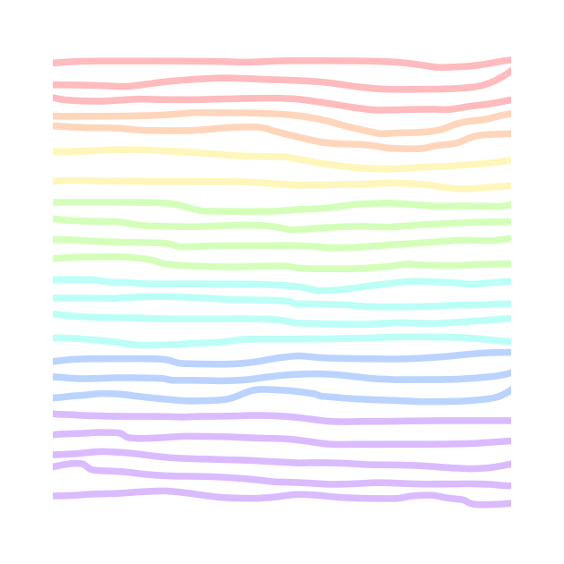 Pastel Rainbow Hand Drawn Lines - Lighter by Whoopsidoodle