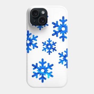 Watercolor Snowflakes (Blue) Phone Case