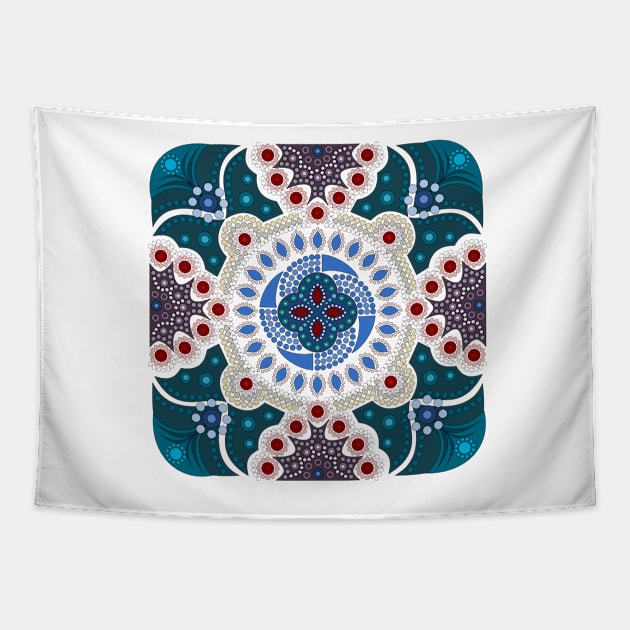 Dot painting meets mandalas 16-1 Tapestry by Dedoma