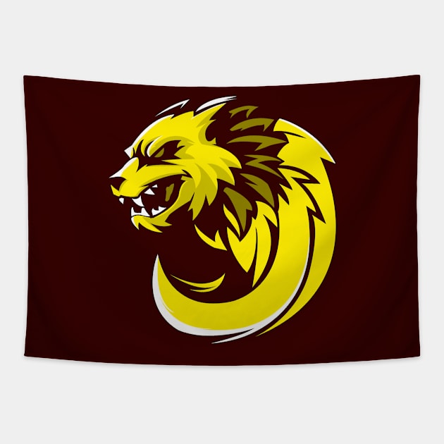 tiger yellow mascot Tapestry by N-DSTORE