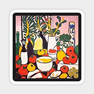 Tomatoes in the kitchen-Matisse inspired Magnet