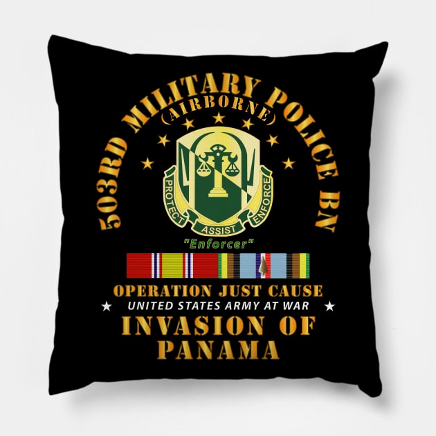 503rd Military Police Bn - Ft Bragg NC w Svc Ribbons Pillow by twix123844