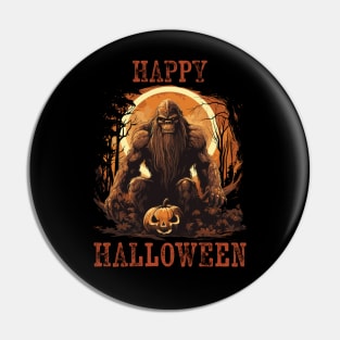 Creepy Bigfoot Halloween Design Pin