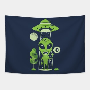 Greeting Alien Tapestry