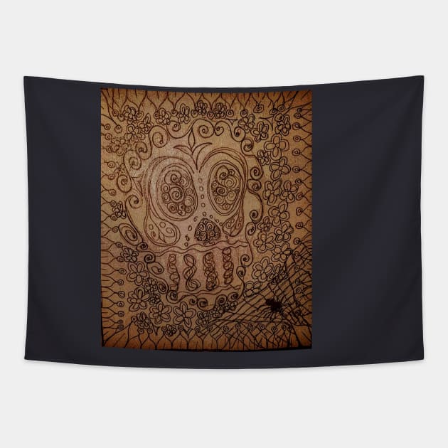 Halloween Sugar Skull Tapestry by dsullivan65