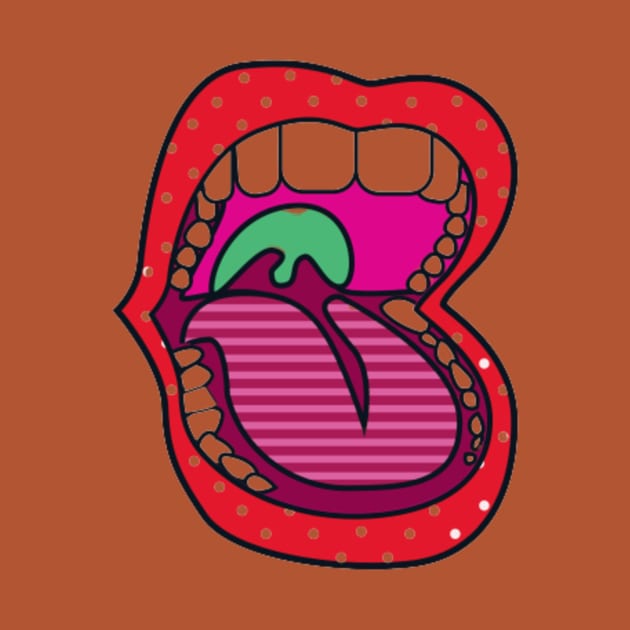 Open Mouth Showing Teeth And Tongue by Graffix