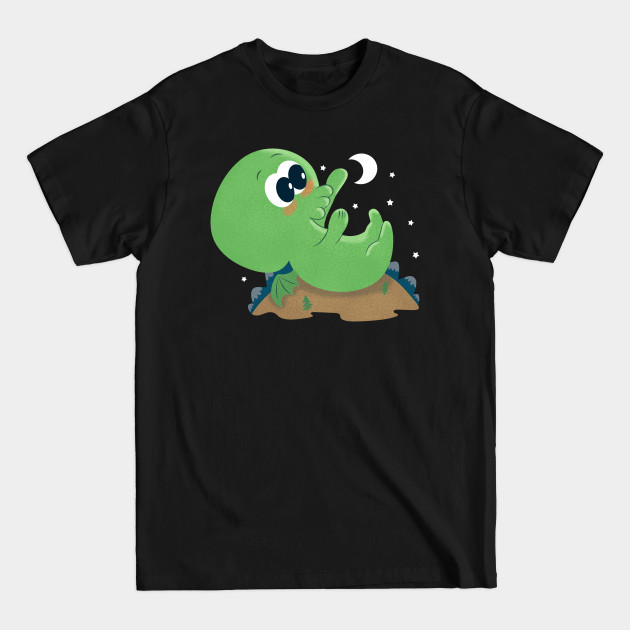 Cutethulhu Loves The Moon - Cute Lovecraft - T-Shirt