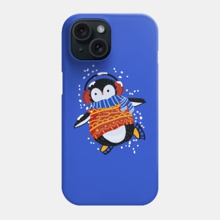 Kawaii little Ice Skating Penguin Phone Case