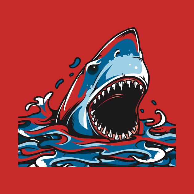 shark in the sea by Conqcreate Design