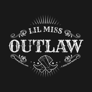 Lil Miss Outlaw White Graphic Distressed Finish T-Shirt