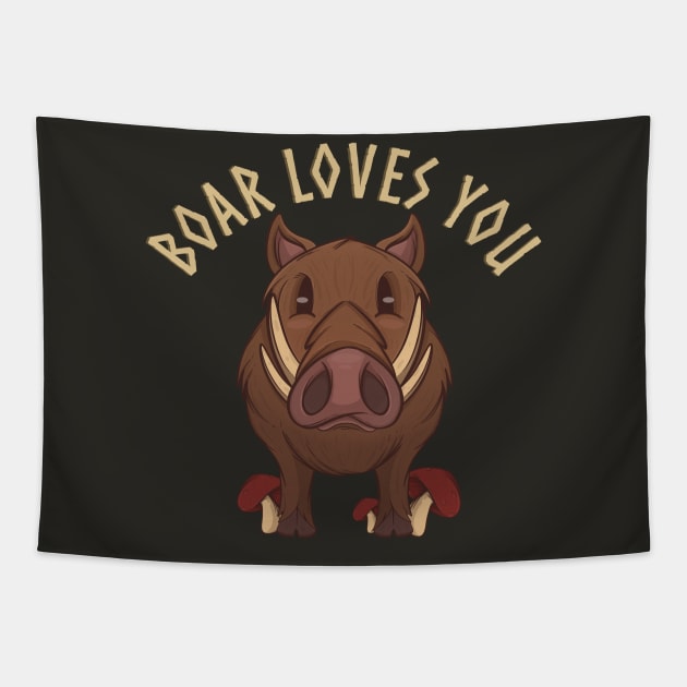 Valheim Boar Loves You Tapestry by Artistic Imp