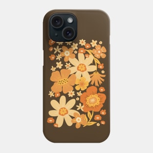 Groovy 60s Floral Party - Bronze Phone Case