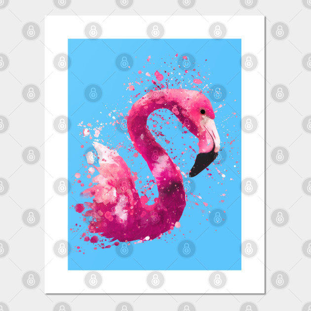 Flamingo Pink Watercolor Painting Gift Wife Girlfriend Flamingo