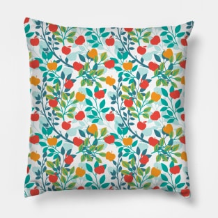 Spring Red and Green Colors Apple Fruit Pattern Pillow