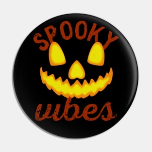 Spooky Vibes Pumpkin Face Halloween Pin