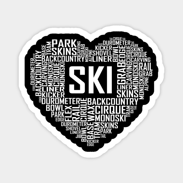 SKI Heart Magnet by LetsBeginDesigns