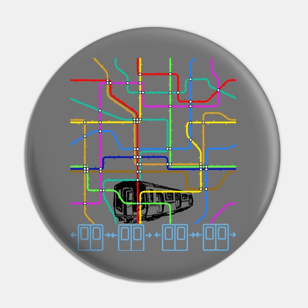 Colorful Subway Map Pin by stadia-60-west