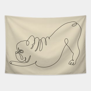 One Line Frenchie Tapestry