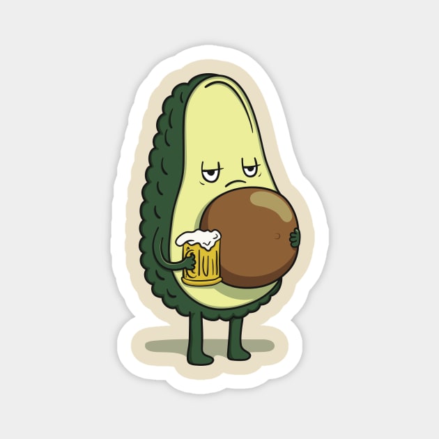 Beer-o-cado beer belly Magnet by secondskin