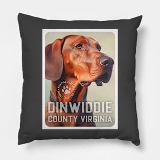 Coonhound Red with Dinwiddie county Virginia Heritage Pillow