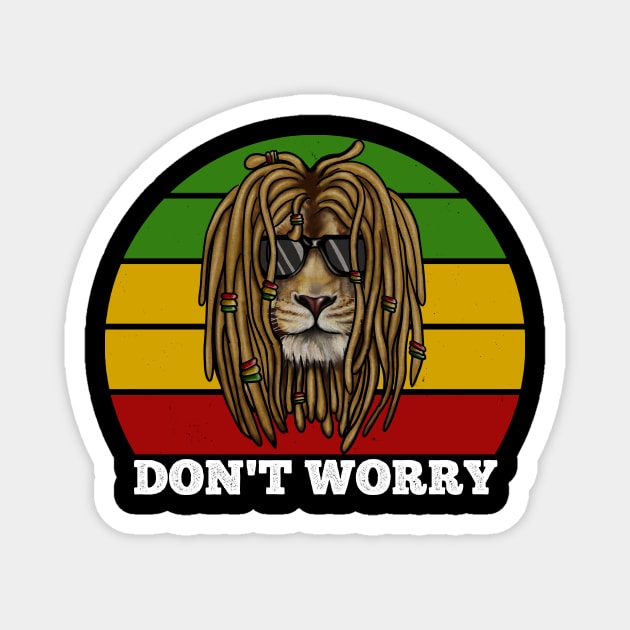 Don't Worry, Jamaica, Rasta African Lion Magnet by logiamerch
