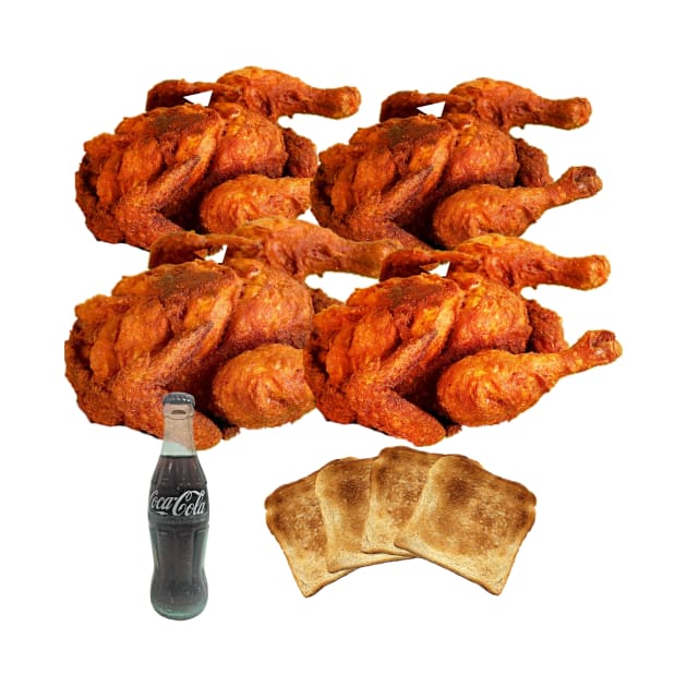 Four Fried Chickens and a Coke, and some Dry White Bread, Toasted. by Manatee Max