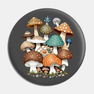 Earthy Mushrooms And Rocks Pin