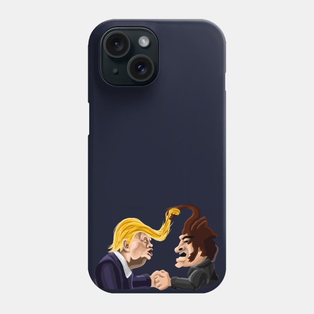 Donald Trump x Javier Milei hair duel Phone Case by Super-TS