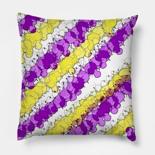 Purple and Yellow Splatter Distressed Pillow