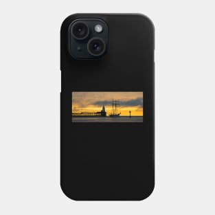 The Flying Dutchman leaving port - Panorama Phone Case