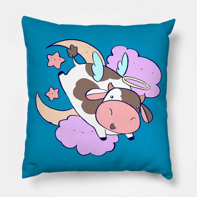 Cute Angel Cow Pillow by saradaboru