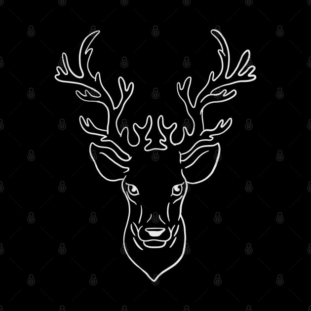 Abstract Minimal Christmas Deer (Reindeer) - White by isstgeschichte