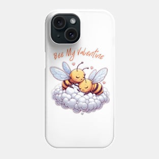 couple of bees embracing on a cloud, Bee My Valentine Phone Case