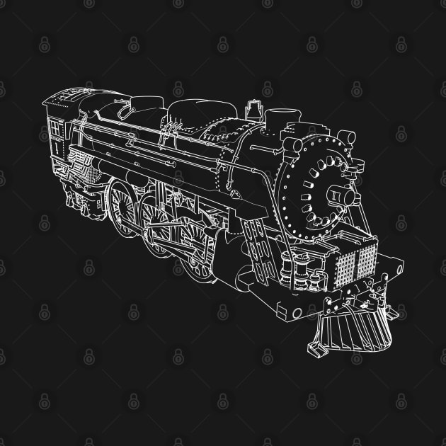 Steam Locomotive Railroad Train Lines by HappyGiftArt