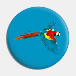 Watercolor Scarlet Macaw 1 Pin