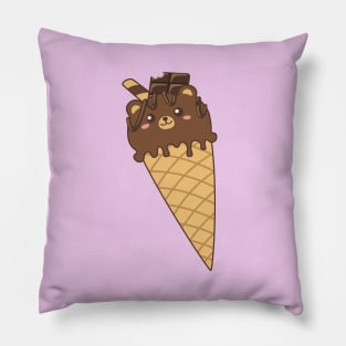 Chocolate Bear Ice Cream Pillow