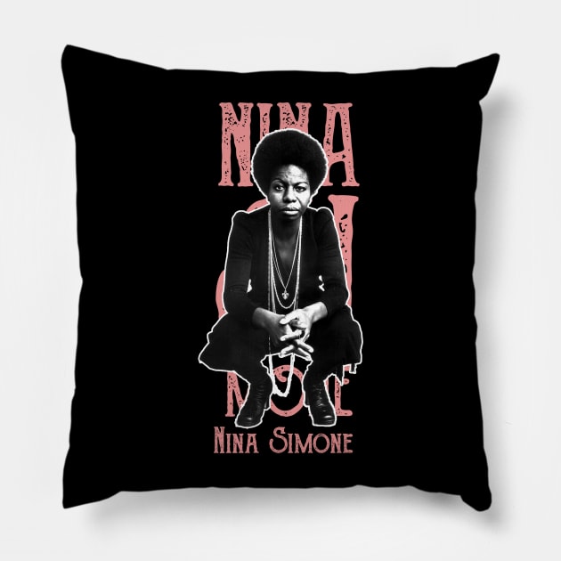 Nina-Simone Pillow by Aona jonmomoa