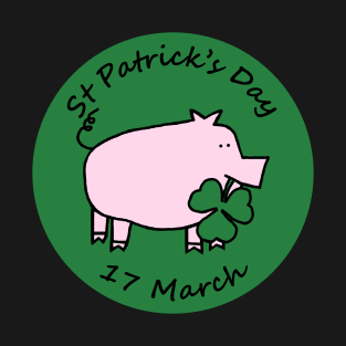 Pig with Shamrock St Patricks Day T-Shirt