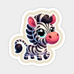 Zebra Kawaii Critter Cove Cute Animal A Splash of Forest Frolics and Underwater Whimsy! Magnet