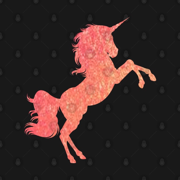 Orange Ombre Faux Glitter Unicorn by Felicity-K