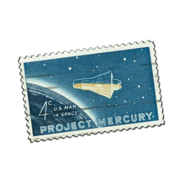 Vintage US postage stamp Project Mercury by designberg