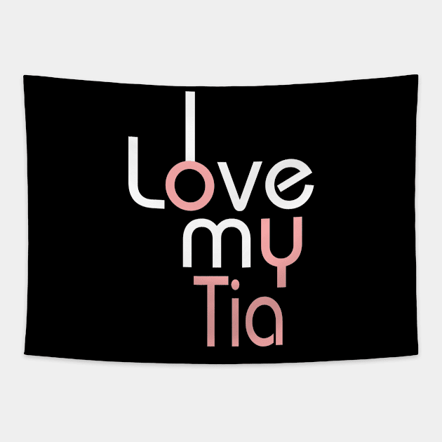 I Love My Mom Shirt Girls Kids Birthday Ideas Gifts Tees Tia Tapestry by OwensAdelisass